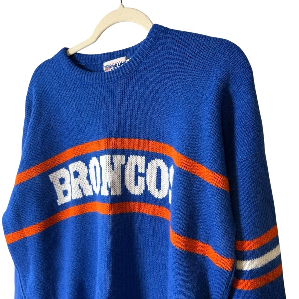 Vintage Denver Broncos NFL Pro Line Cliff Engle USA Knit Sweater XL 90s - Picture 3 of 10